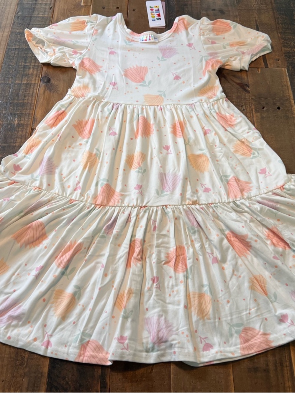 Dot Dot Smile size 8/10 girls falling tulips Tier dress new